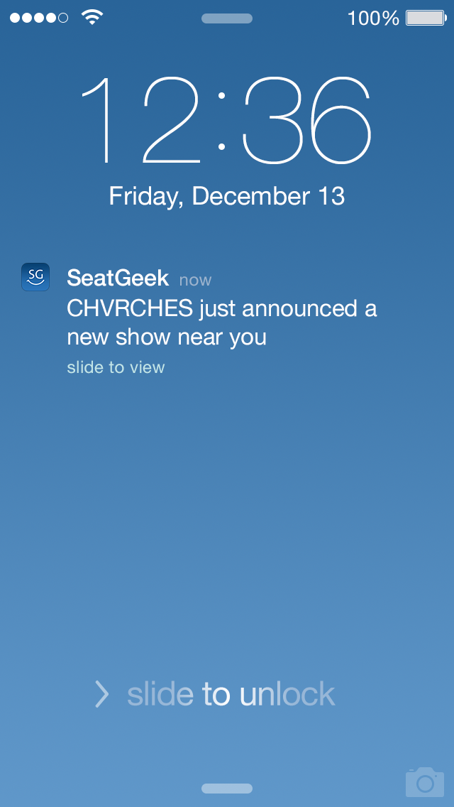SeatGeek for iOS Push Notifications
