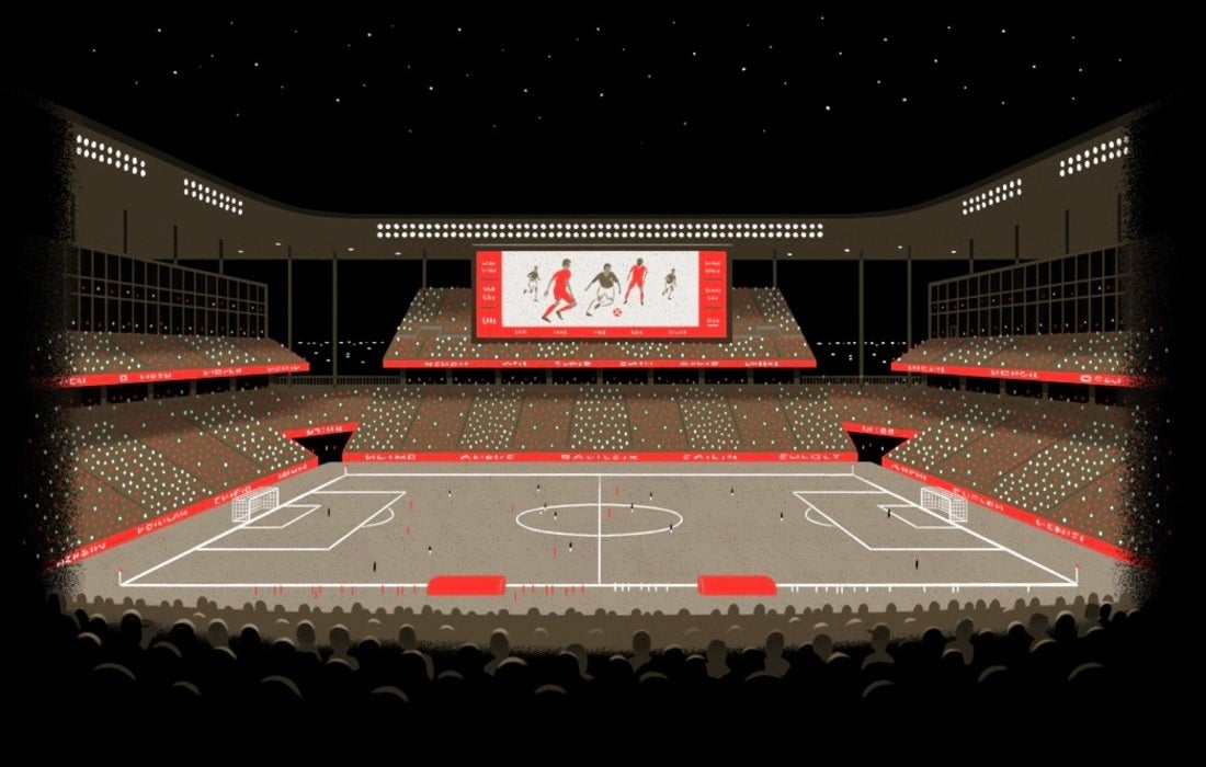 Stadium field during a match