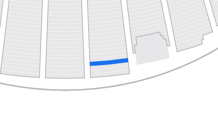 Arena seat configuration map with blue row highlights