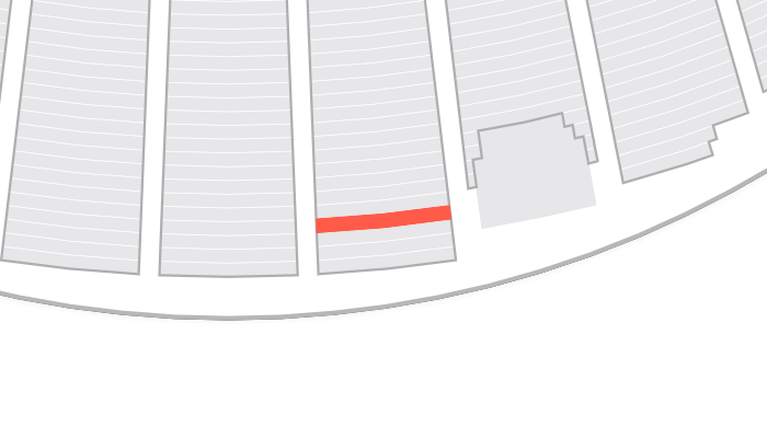 Arena seat configuration map with red row highlights
