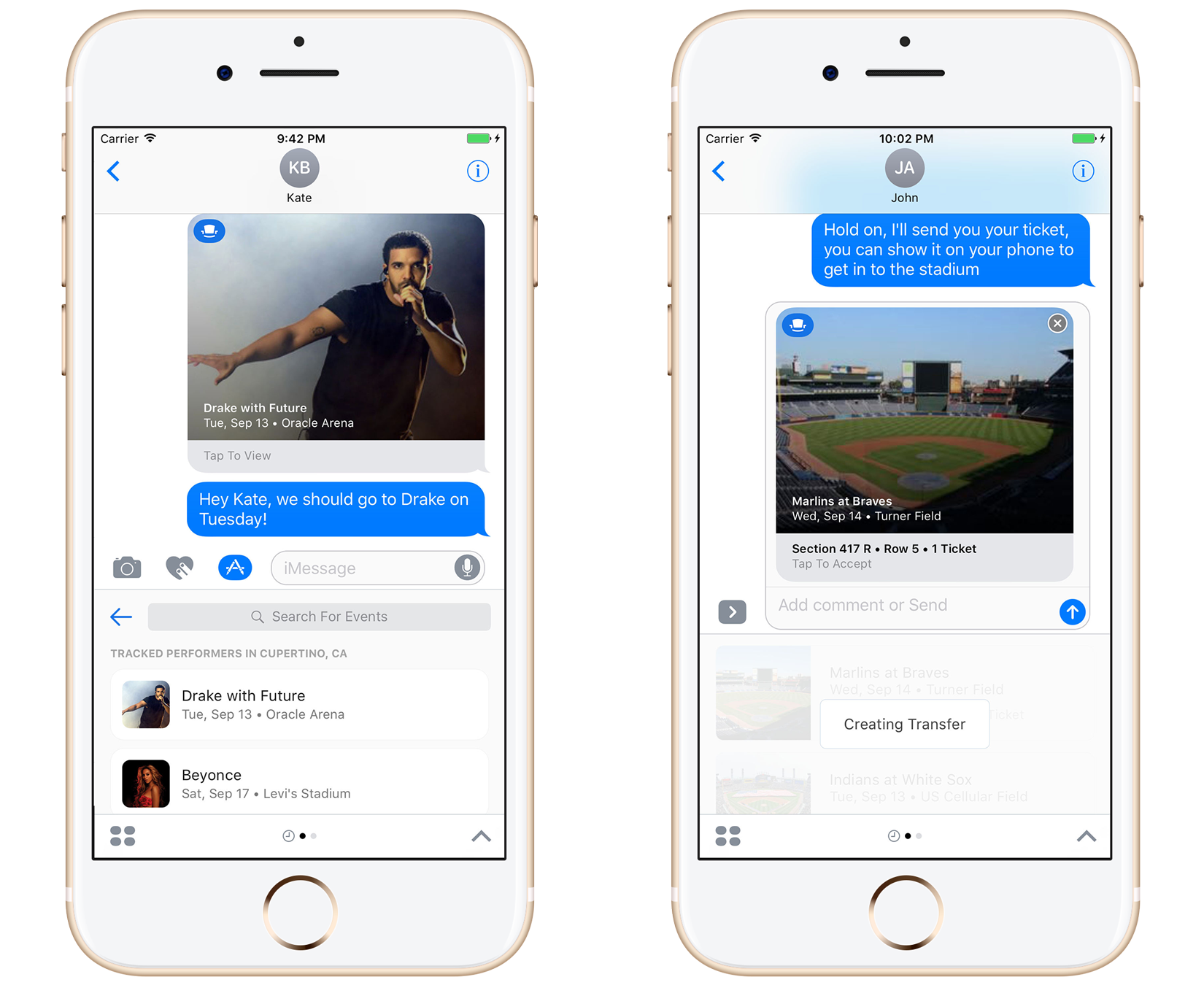 See More Events Together with SeatGeek's iMessage App ChairNerd